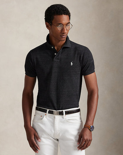 POLO DE PIQUÉ CUSTOM SLIM FIT BLACK MARL HEATHER