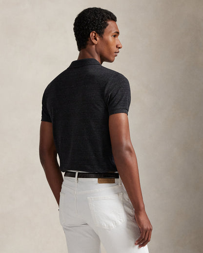 POLO DE PIQUÉ CUSTOM SLIM FIT BLACK MARL HEATHER