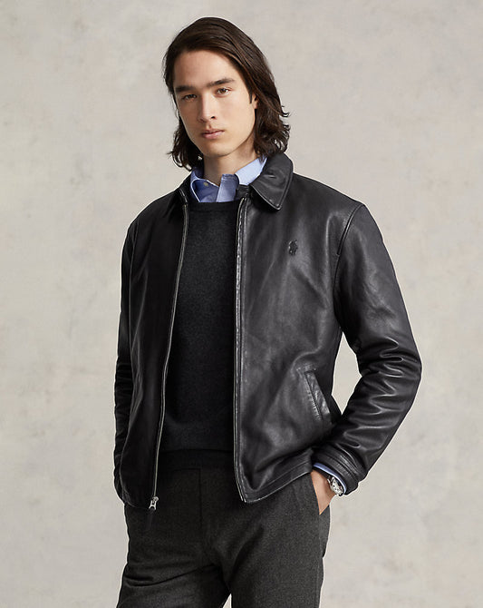 CHAQUETA DE PIEL RALPH LAUREN NEGRA