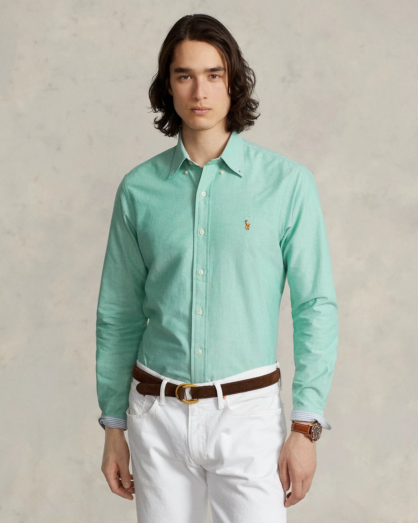 CAMISA CUSTOM FIT OXFORD VERDE