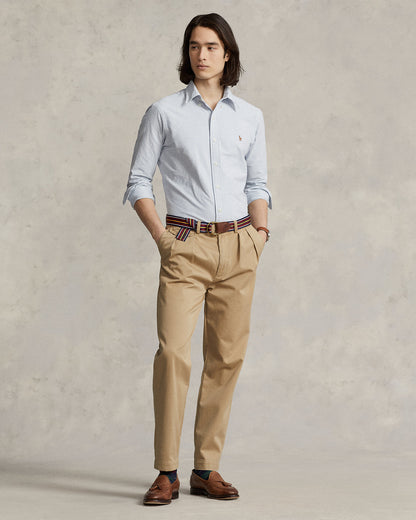 CAMISA CUSTOM FIT OXFORD RAYAS AZUL