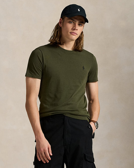 CAMISETA  CUSTOM SLIM FIT ALGODON DE PUNTO COMPANY OLIVE