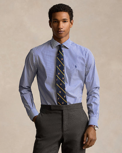 CAMISA DE VESTIR CUSTOM FIT  POPELINA AZUL RAYAS