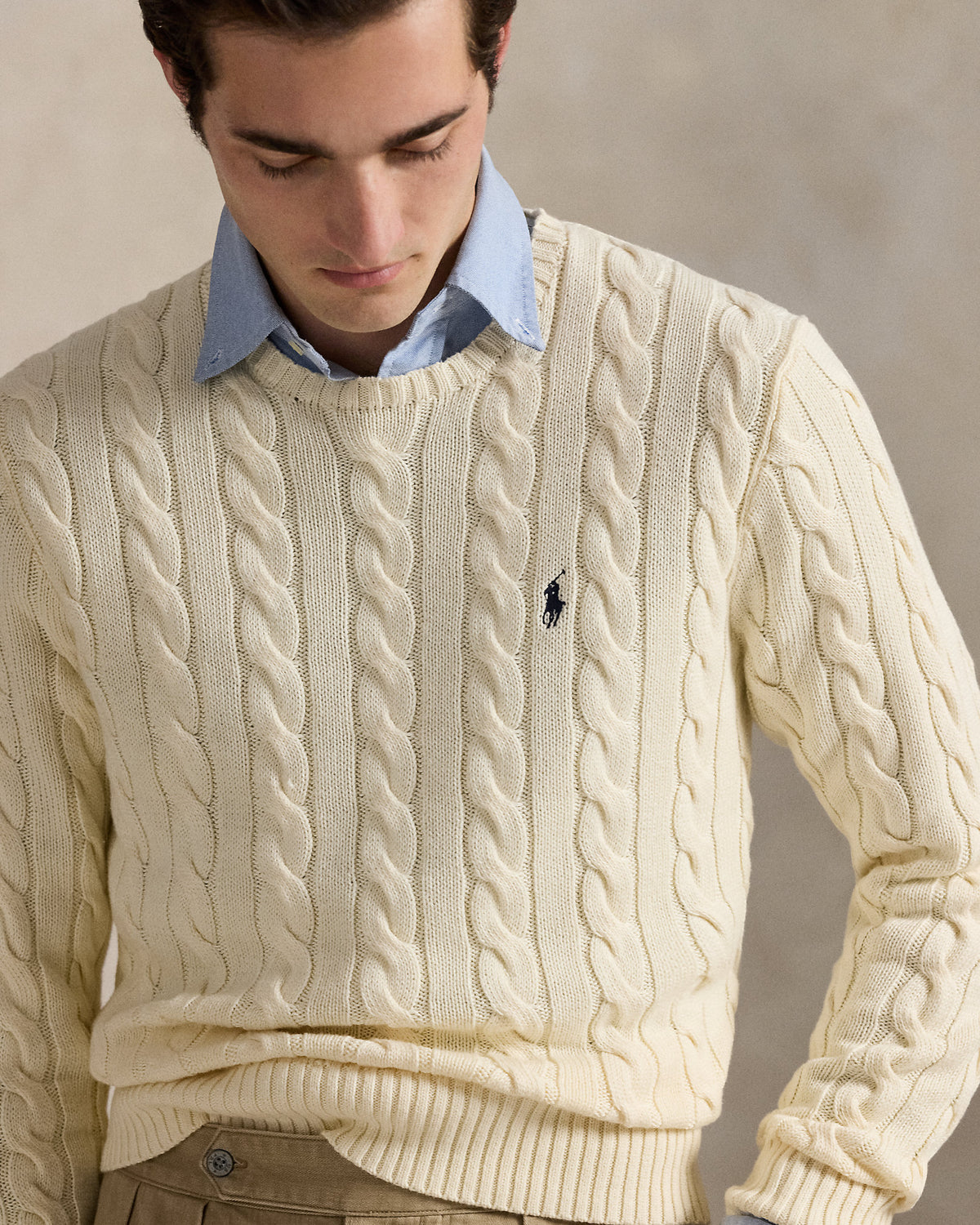 BUZO TRENZADO EN ALGODON ANDOVER CREAM
