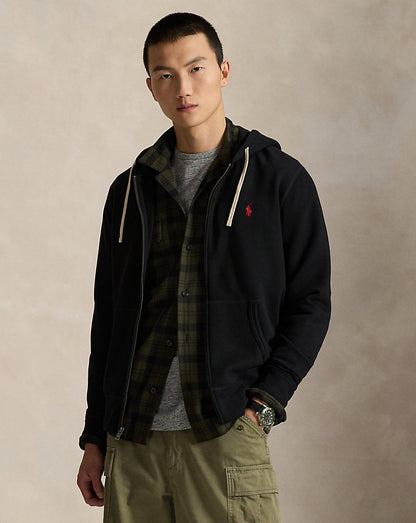 SUDADERA RL CON CAPUCHA Y CIERRE POLO BLACK