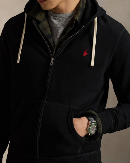 SUDADERA RL CON CAPUCHA Y CIERRE POLO BLACK