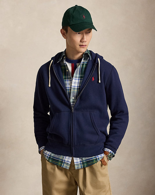 SUDADERA RL CON CAPUCHA Y CIERRE CRUISE NAVY