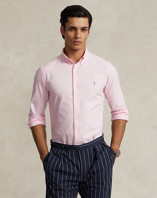 CAMISA EN OXFORD TEÑIDO EN PRENDA CUSTOM FIT CARMEL PINK
