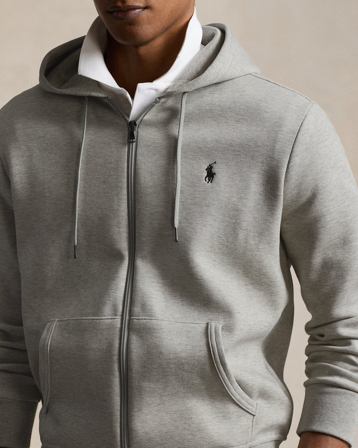 SUDADERA DE DOBLE PUNTO Y CREMALLERA SPORT HEATHER GRAY