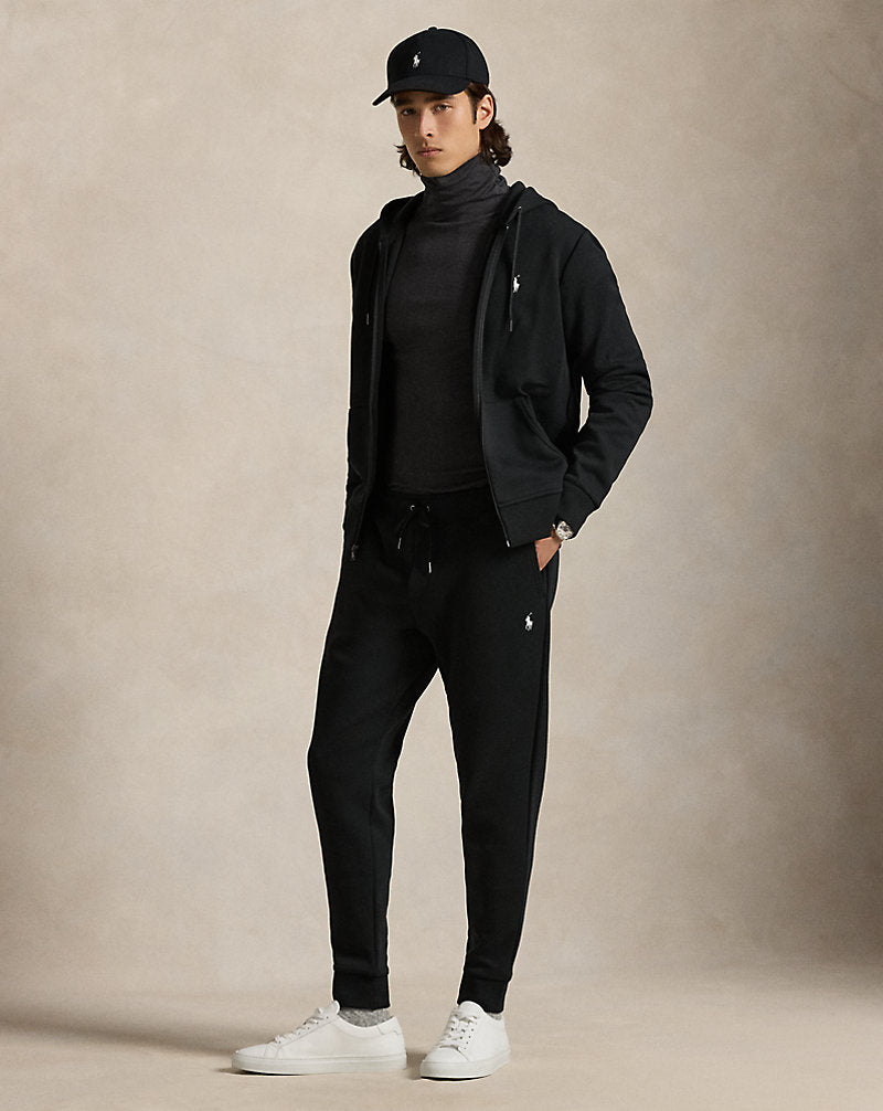 PANTALON JOGGER DE DOBLE PUNTO POLO BLACK
