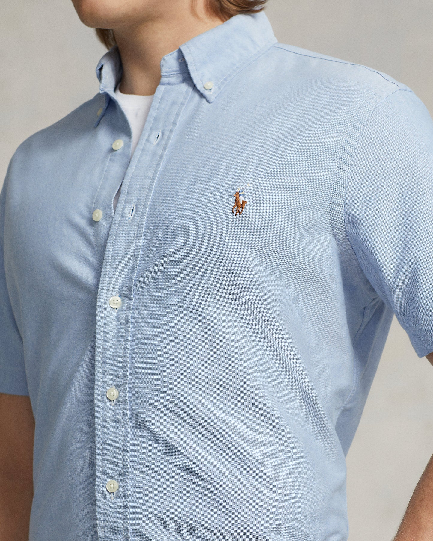 CAMISA CUSTOM FIT EN OXFORD BLUE