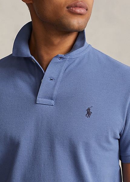 POLO DE PIQUÉ CUSTOM SLIM FIT AZUL