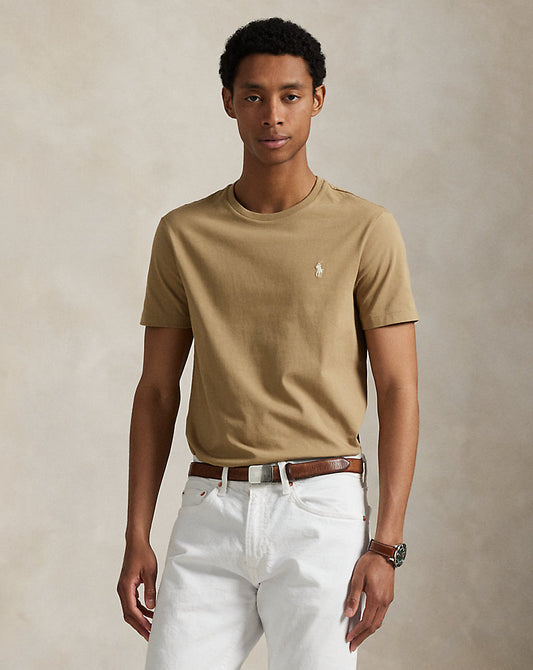 CAMISETA  CUSTOM SLIM FIT ALGODON DE PUNTO CAFE TAN