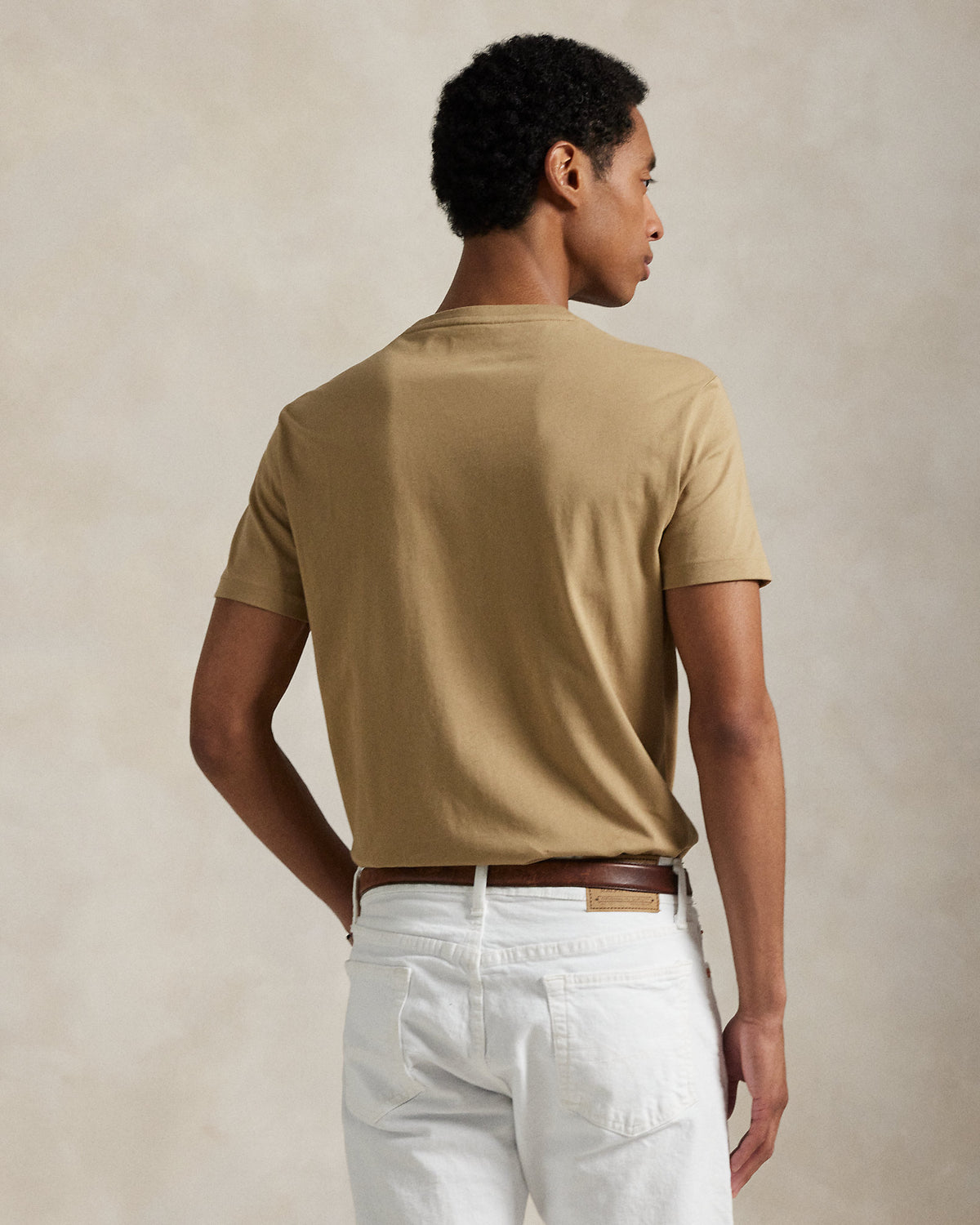 CAMISETA  CUSTOM SLIM FIT ALGODON DE PUNTO CAFE TAN