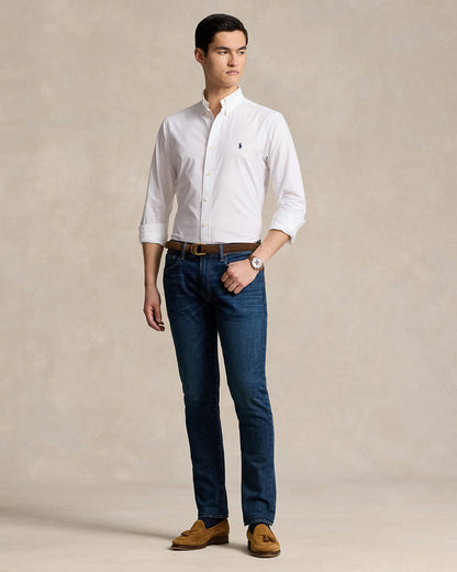 CAMISA CUSTOM FIT EN POPELINA STRECH BLANCO