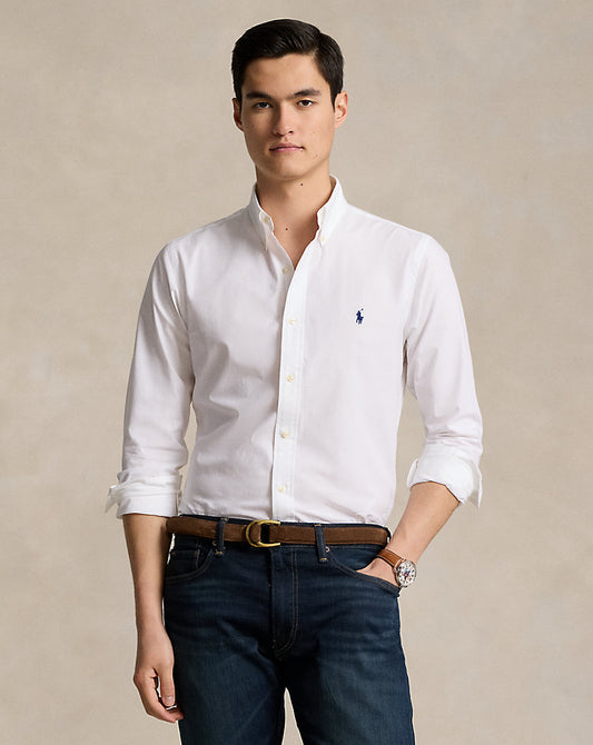 CAMISA CUSTOM FIT EN POPELINA STRECH BLANCO