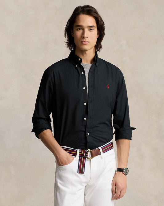 CAMISA CUSTOM FIT POPELINA STRETCH BLACK