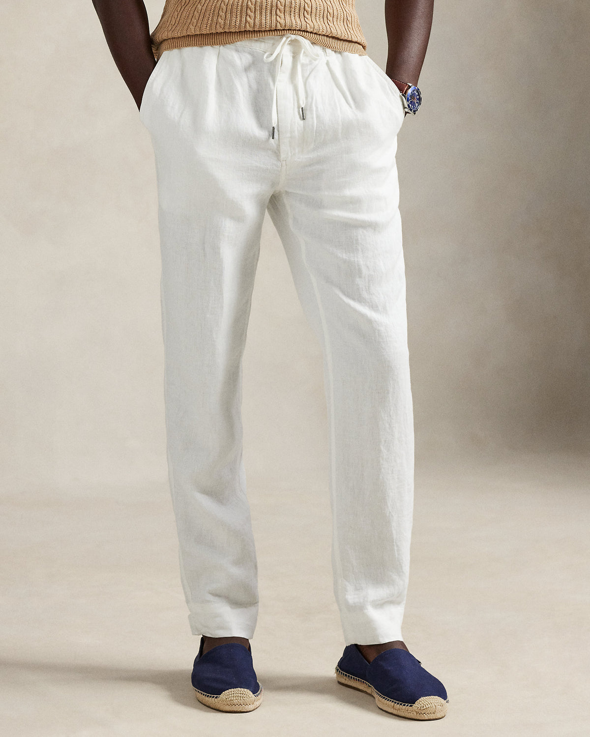 PANTALON DE LINO SLIM TAPERED FIT