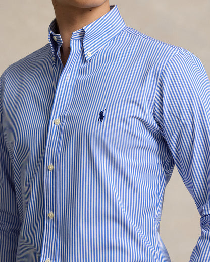 CAMISA CUSTOM FIT EN POPELINA STRETCH CANVAS BLUE