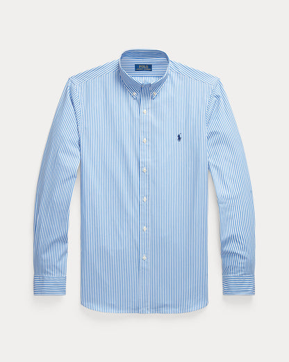 CAMISA CUSTOM FIT EN POPELINA STRETCH CANVAS BLUE