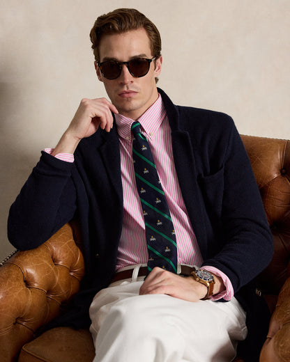 CAMISA CUSTOM FIT DE POPELINA ELASTICA PINK/WHITE RAYAS