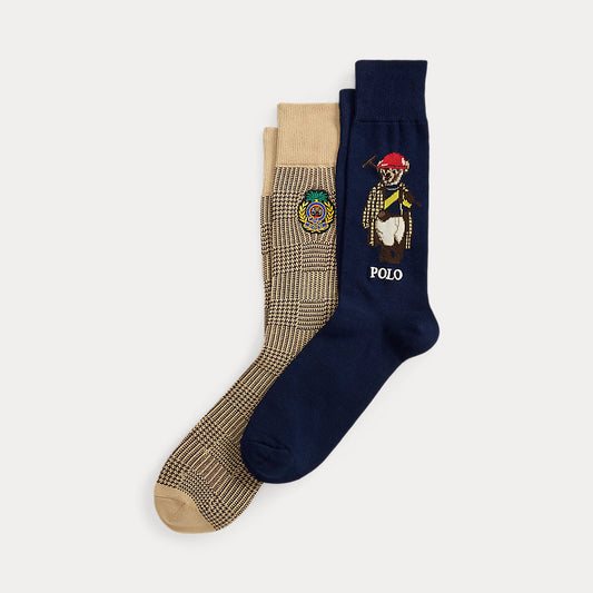 SET DE 2 PARES DE MEDIAS POLO BEAR  PLAYER Y OTRO CUADROS GLEN Y LOGO
