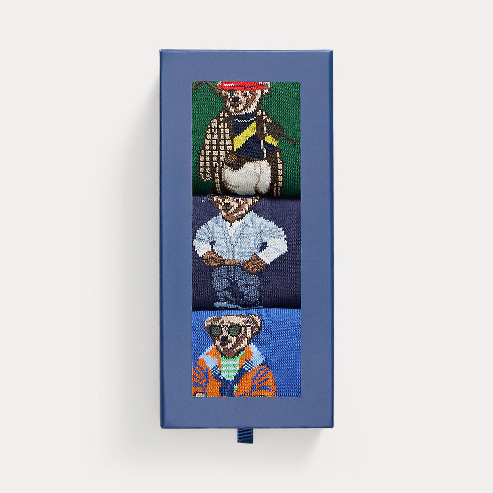 SET DE 3 PARES DE MEDIAS POLO BEAR CAJA DE REGALO