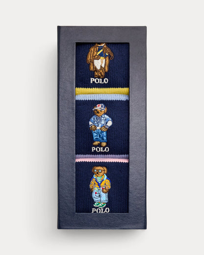 SET DE 3 PARES DE MEDIAS POLO BEAR CAJA DE REGALO