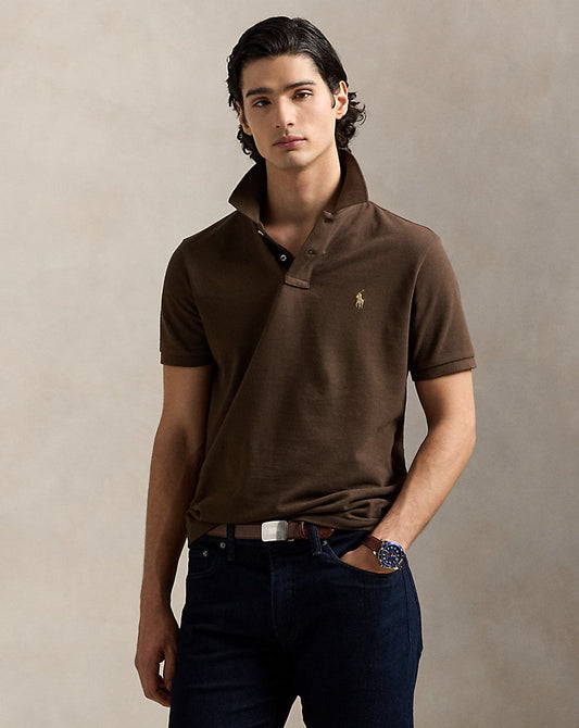POLO DE PIQUE CUSTOM SLIM NUTMEG BROWN
