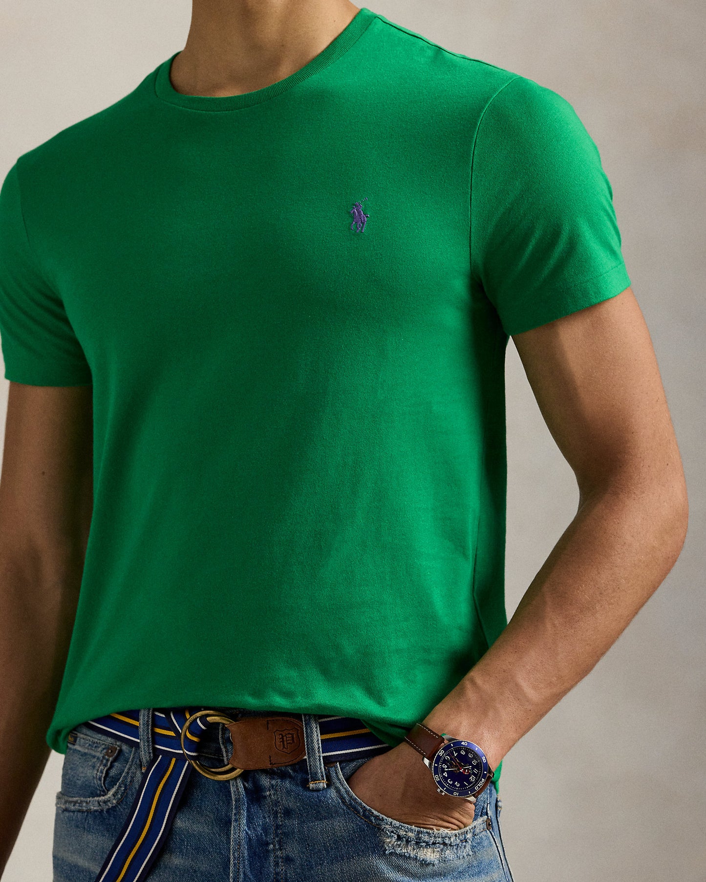 CAMISETA  CUSTOM SLIM FIT ALGODON DE PUNTO CRUISE GREEN