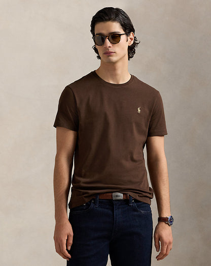 CAMISETA  CUSTOM SLIM FIT ALGODON DE PUNTO NUTMEG BROWN