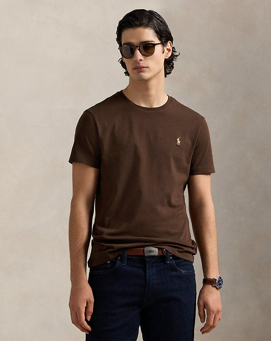 CAMISETA  CUSTOM SLIM FIT ALGODON DE PUNTO NUTMEG BROWN