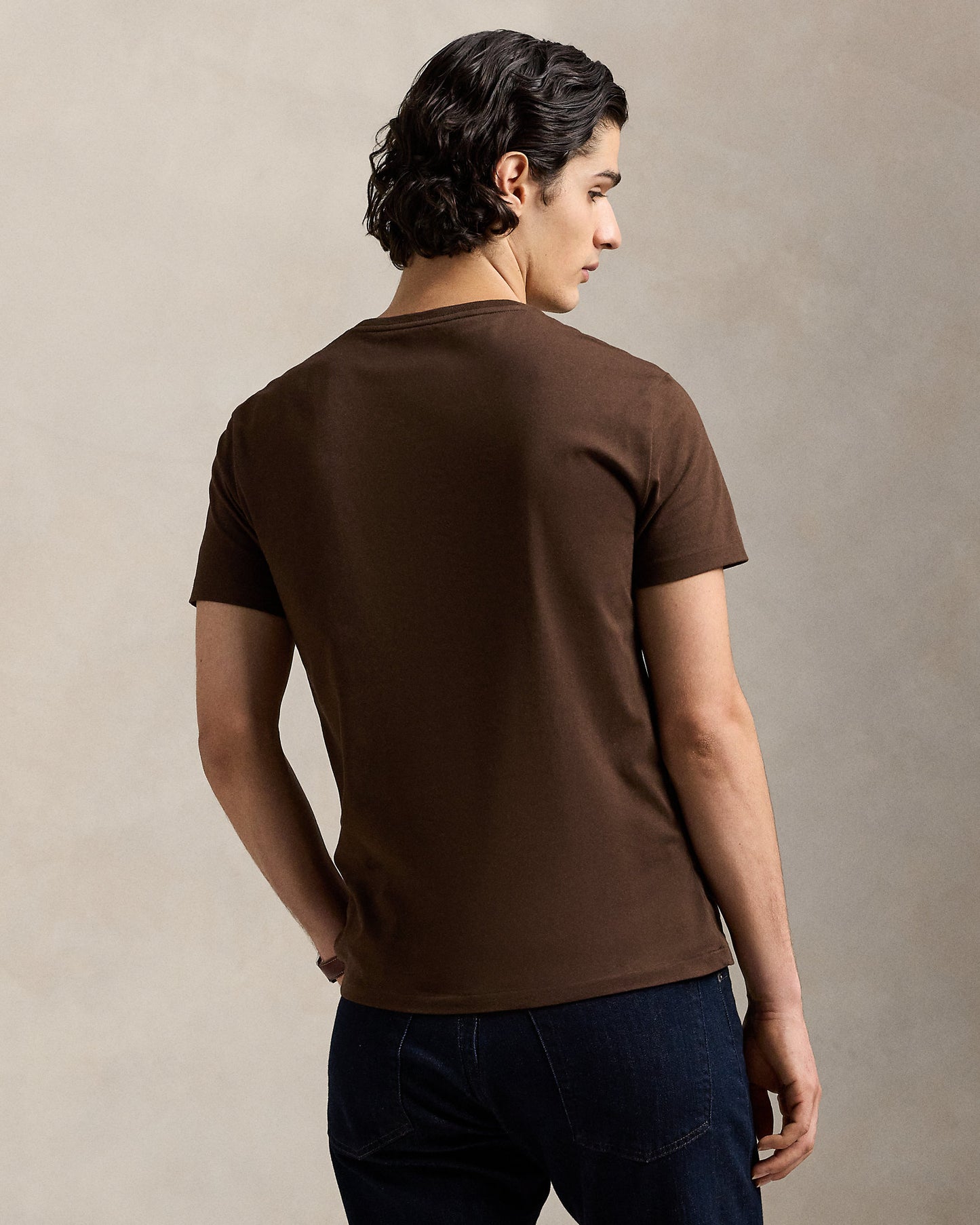 CAMISETA  CUSTOM SLIM FIT ALGODON DE PUNTO NUTMEG BROWN