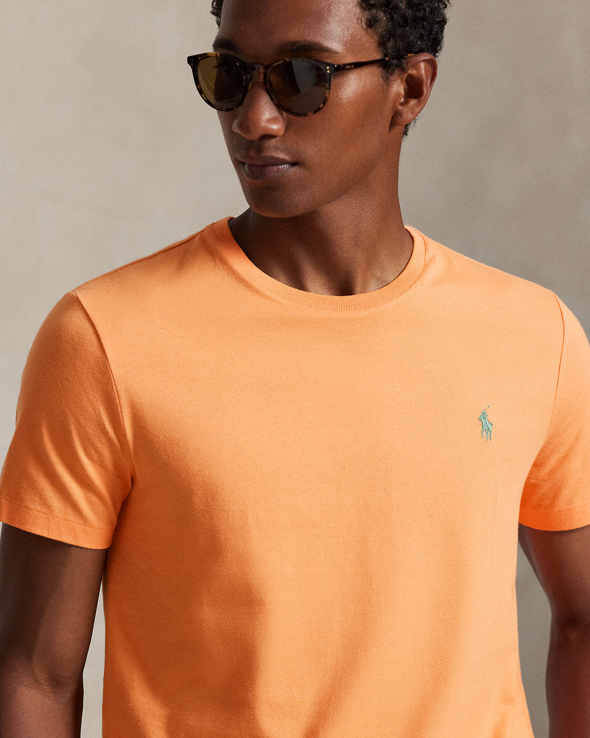 CAMISETA  CUSTOM SLIM FIT ALGODON DE PUNTO POMPANO ORANGE