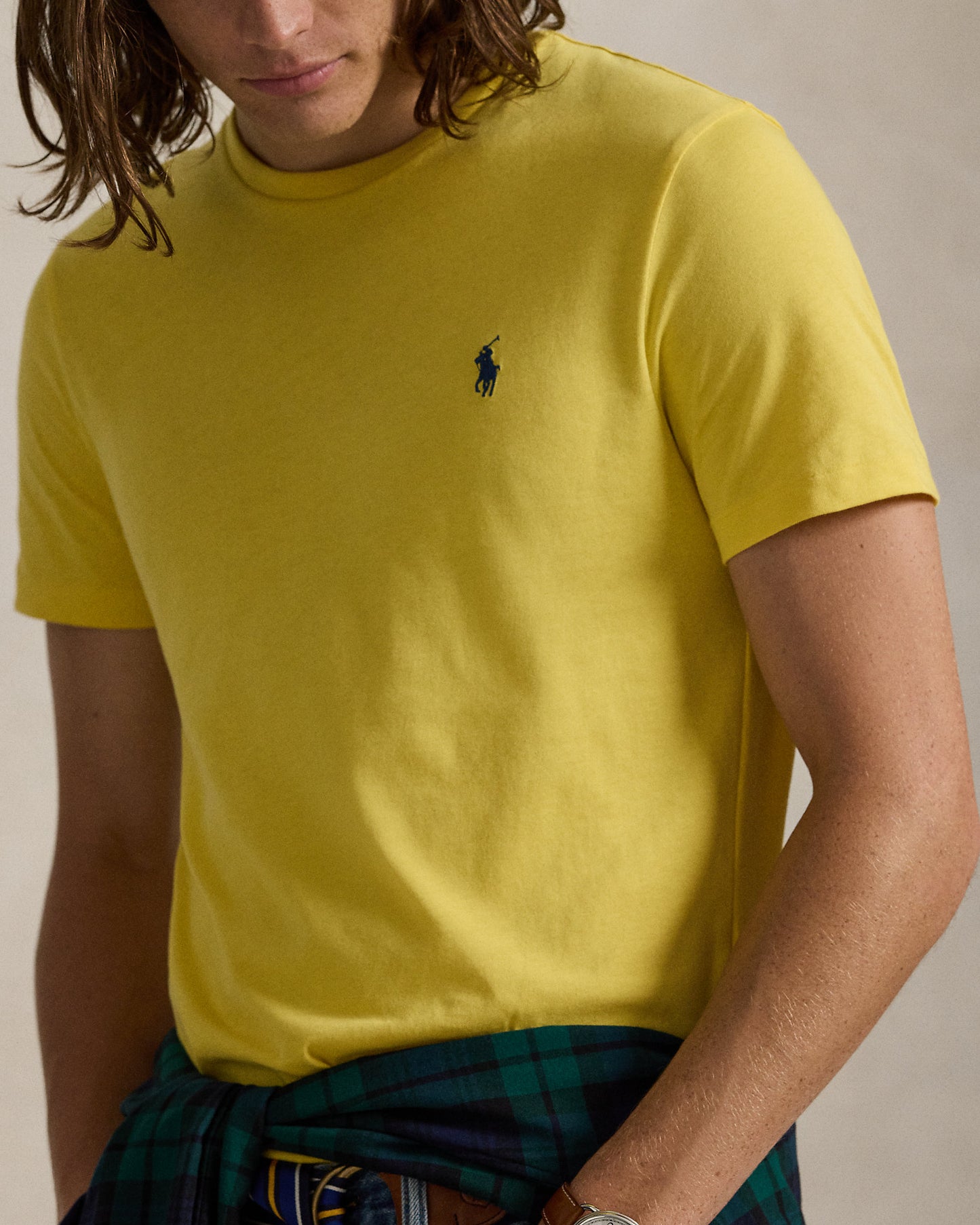 CAMISETA  CUSTOM SLIM FIT ALGODON DE PUNTO COLLEGIATE YELLOW