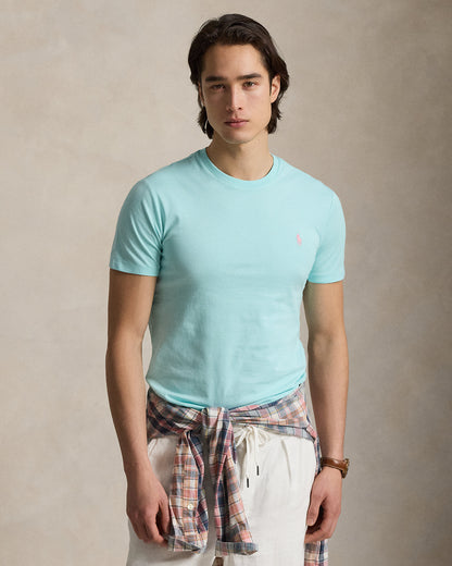 CAMISETA  CUSTOM SLIM FIT ALGODON DE PUNTO PERFECT TURQUOISE