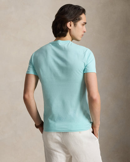 CAMISETA  CUSTOM SLIM FIT ALGODON DE PUNTO PERFECT TURQUOISE