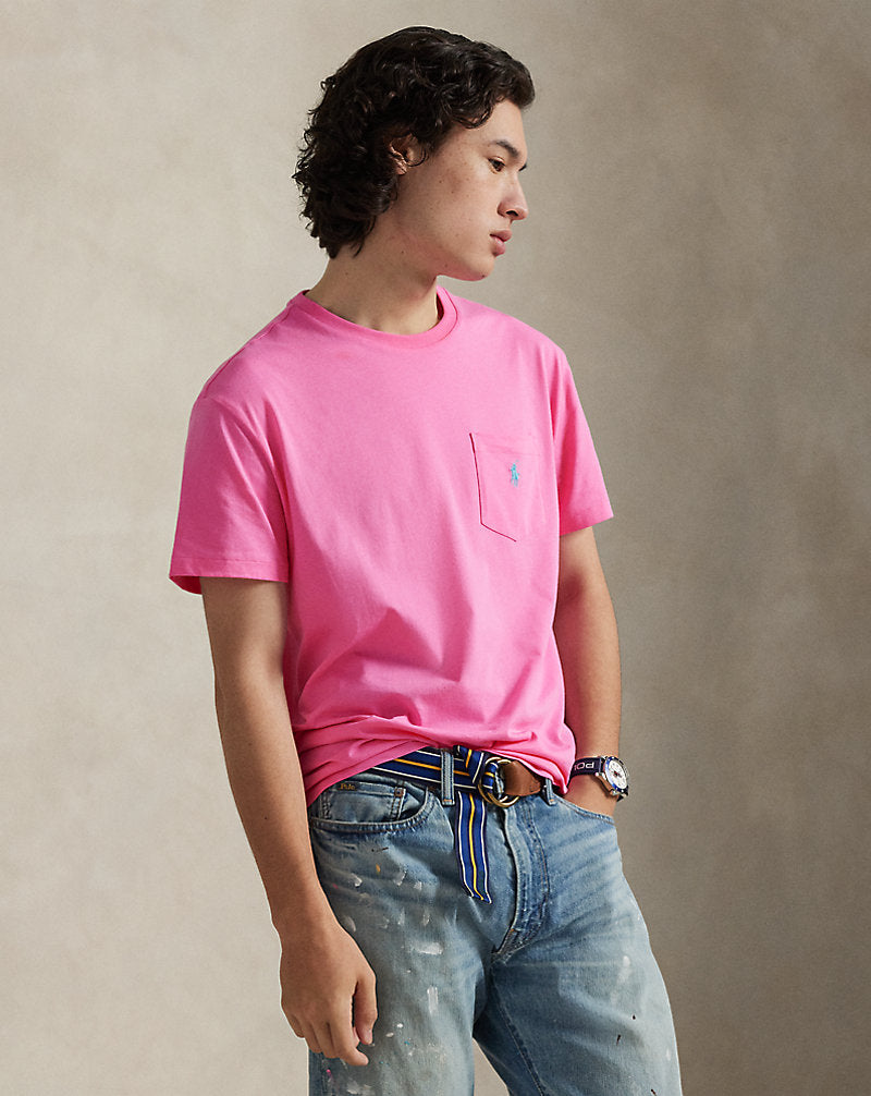 CAMISETA  CUSTOM SLIM FIT ALGODON DE PUNTO BAJA PINK