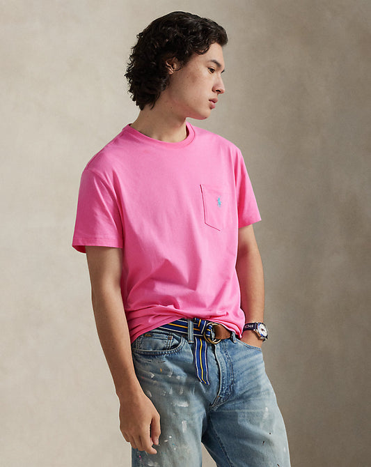CAMISETA  CUSTOM SLIM FIT ALGODON DE PUNTO BAJA PINK