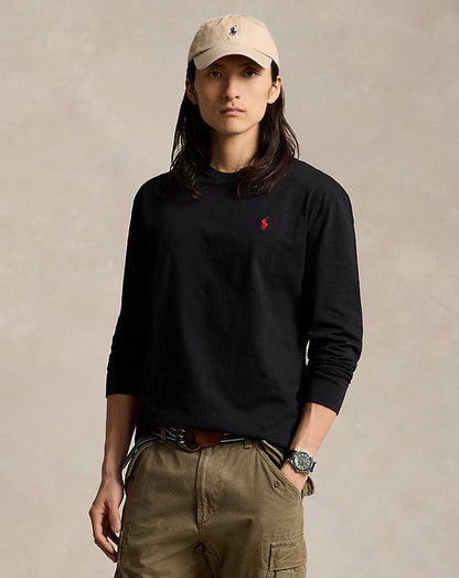 CAMISETA  CLASSIC FIT MANGA LARGA DE ALGODON DE PUNTO POLO BLACK