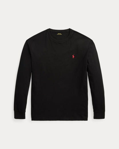 CAMISETA  CLASSIC FIT MANGA LARGA DE ALGODON DE PUNTO POLO BLACK