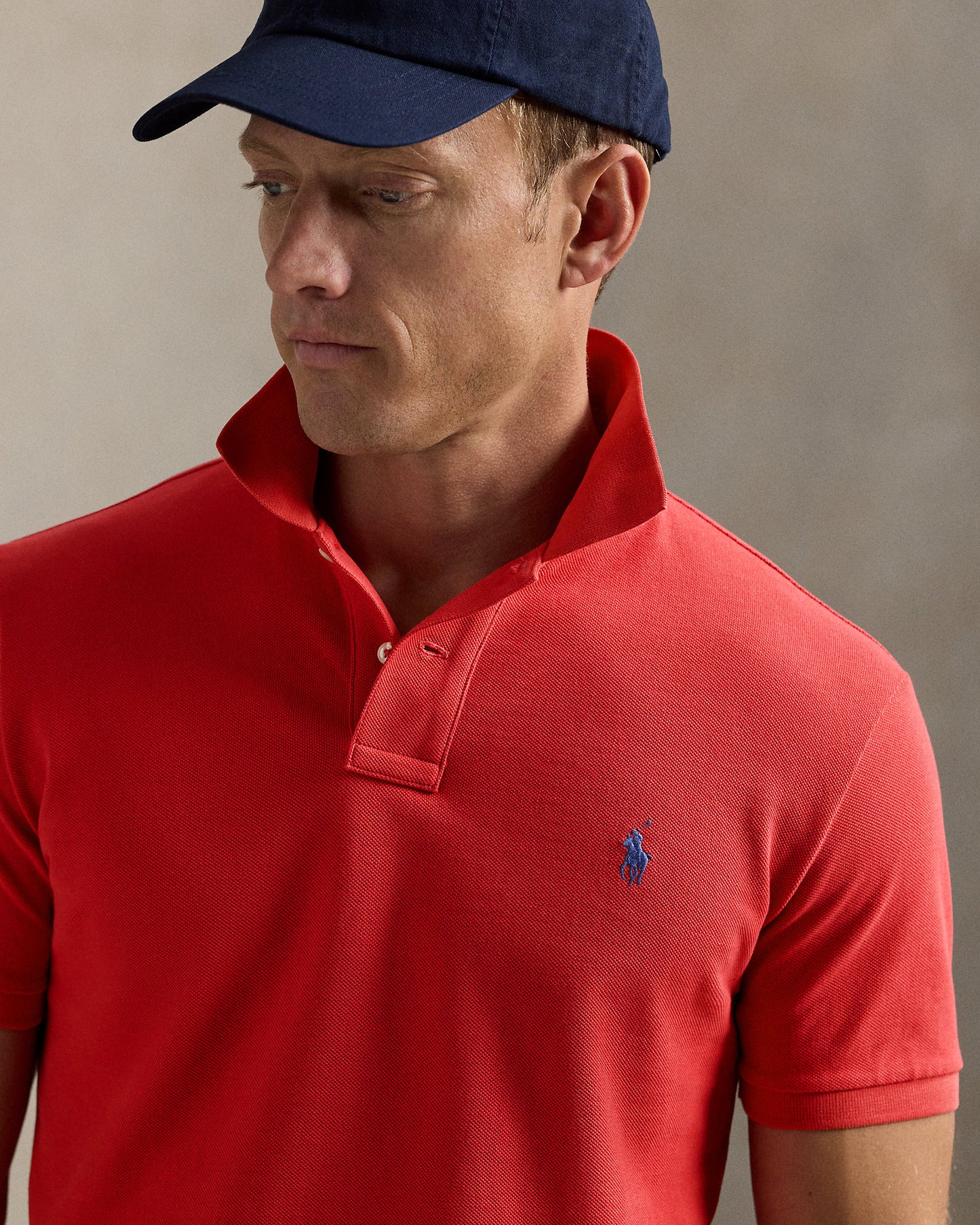 POLO DE PIQUÉ CUSTOM SLIM FIT SUNRISE RED