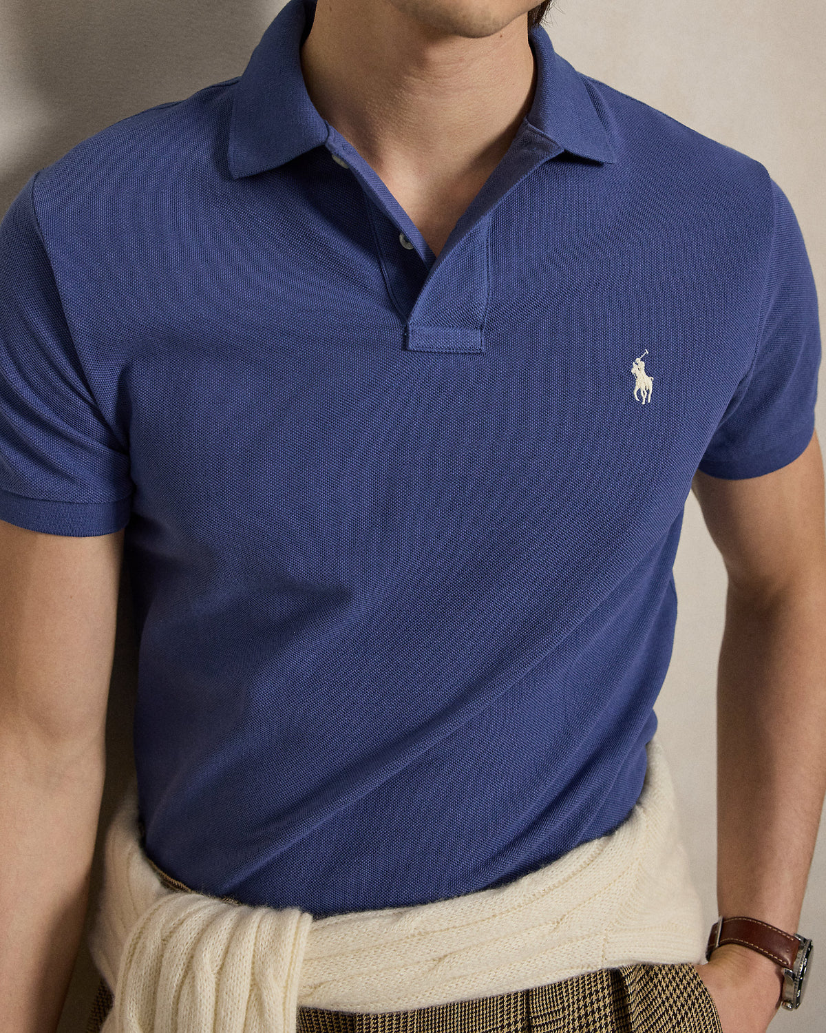 EL ICONICO POLO DE PIQUÉ CUSTOM SLIM FIT DUSTY AZURE