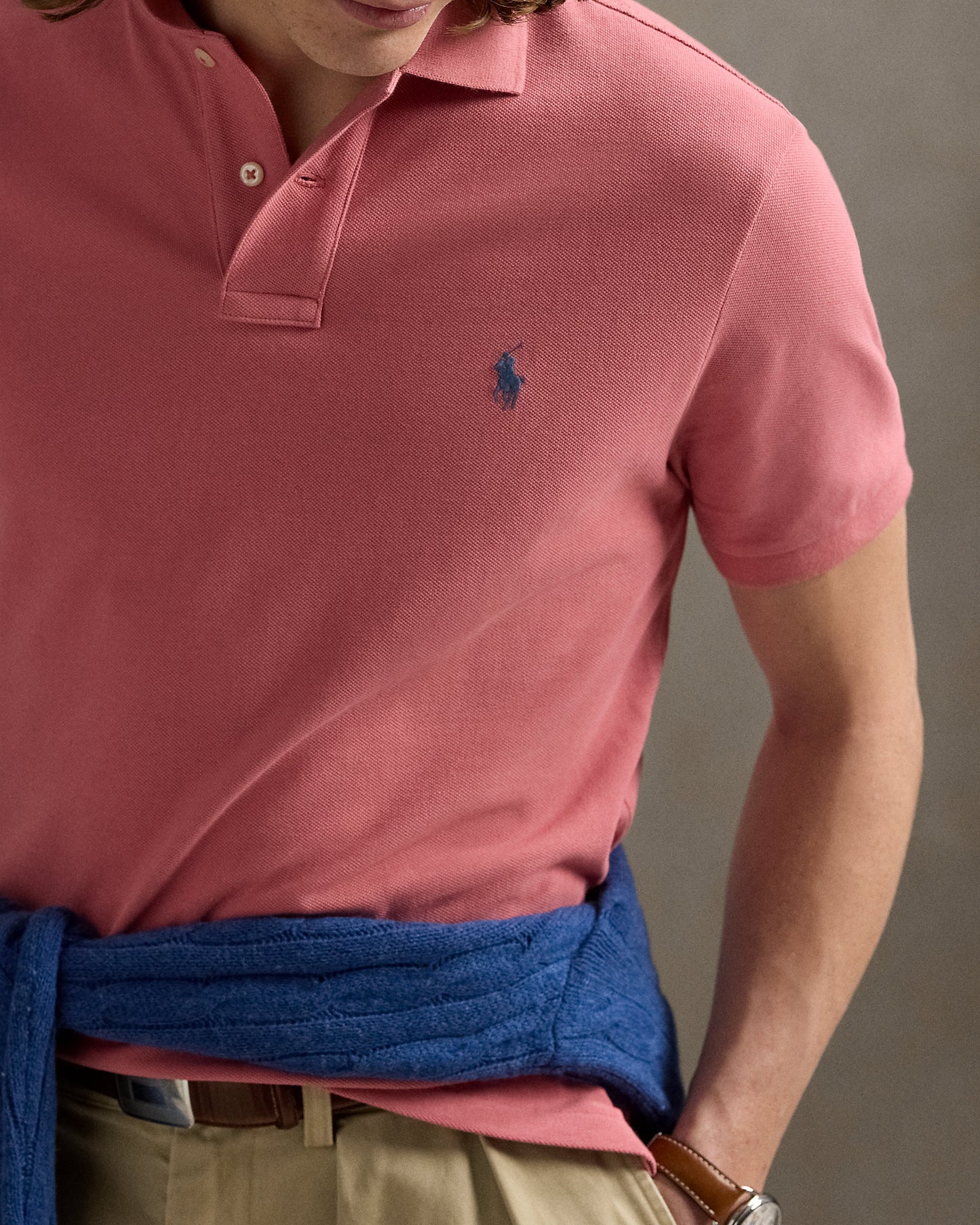 POLO DE PIQUE CUSTOM SLIM DESERT ROSE