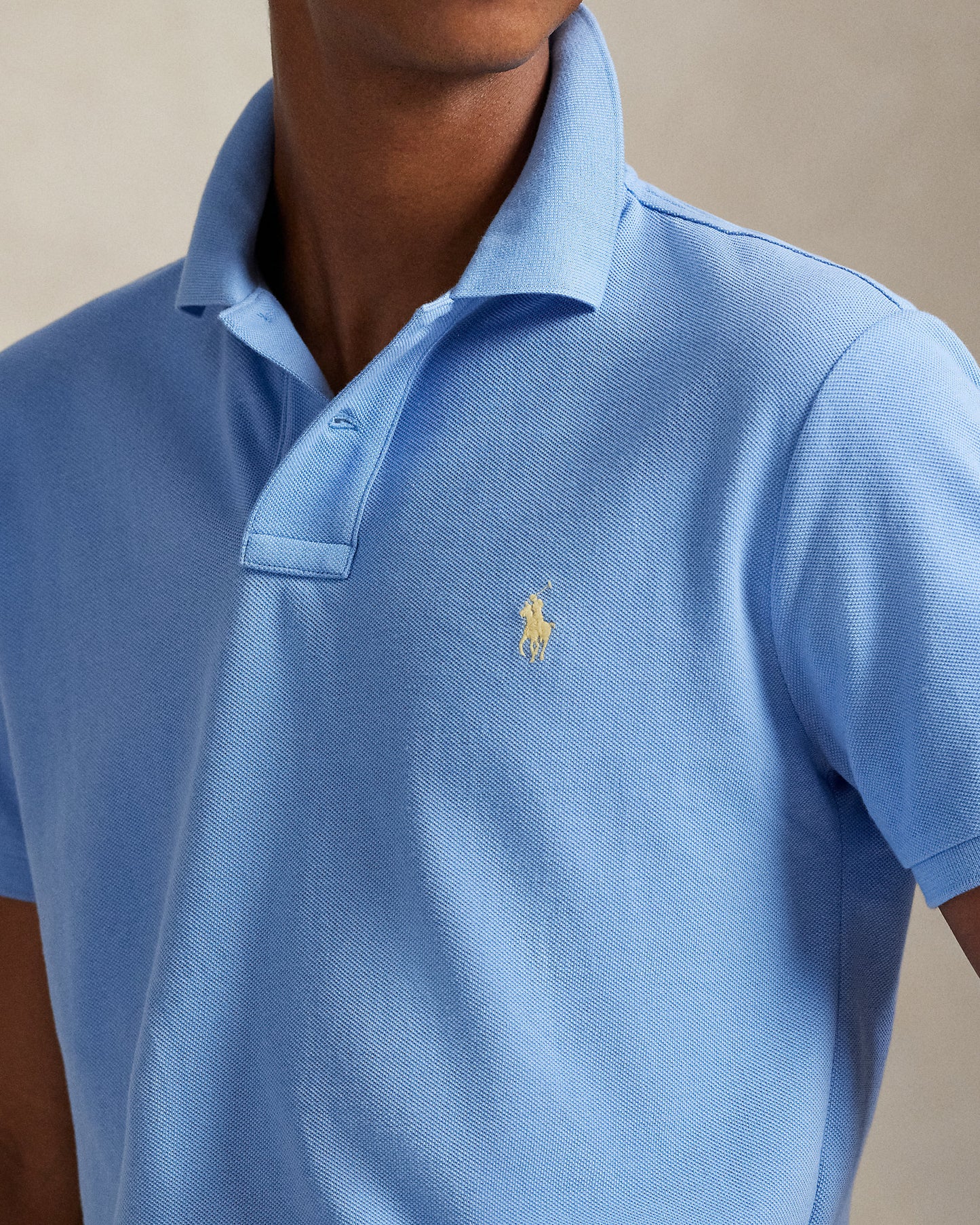 POLO DE PIQUÉ CUSTOM SLIM FIT BRISTOL BLUE