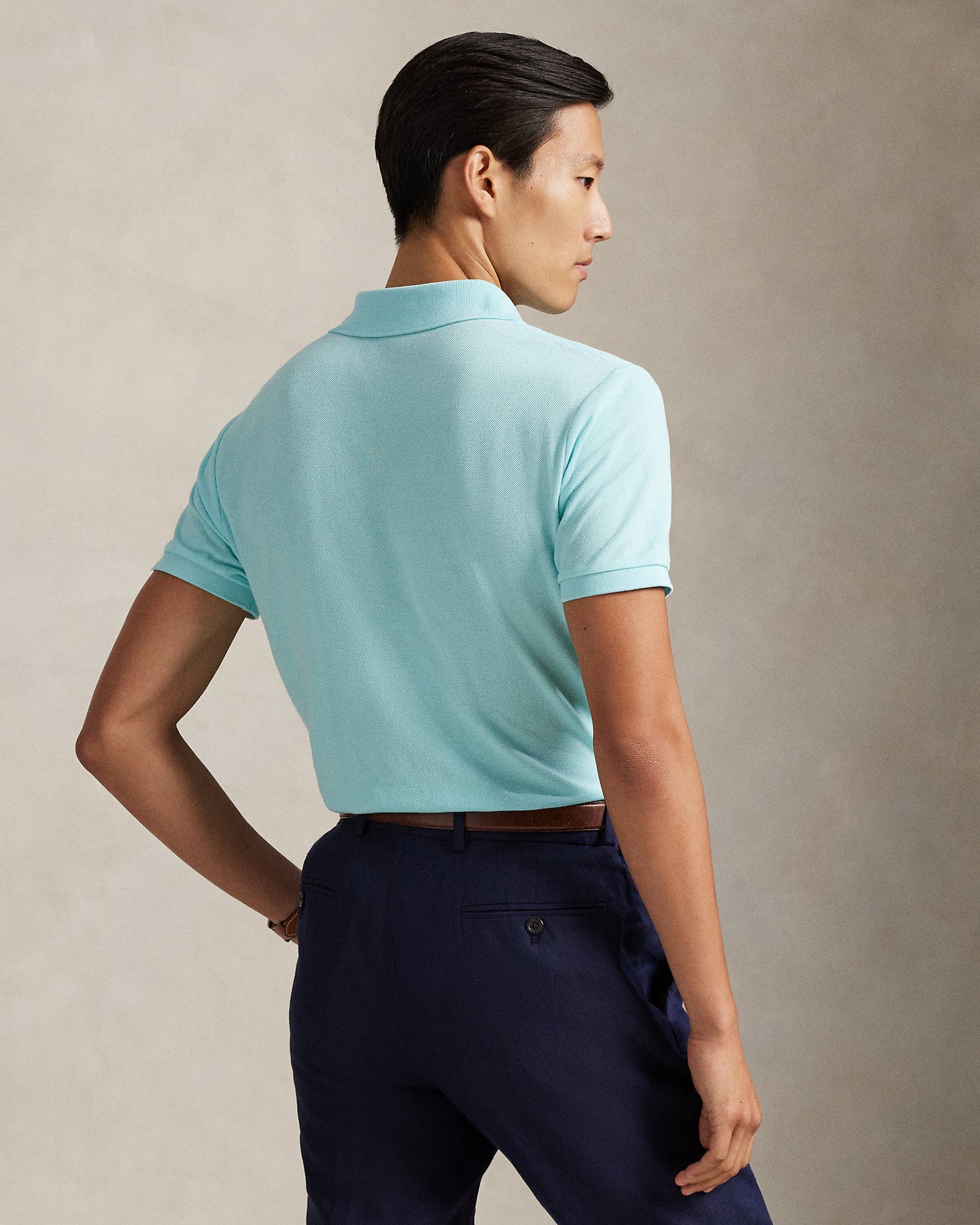 POLO DE PIQUÉ CUSTOM SLIM FIT NEW AQUA