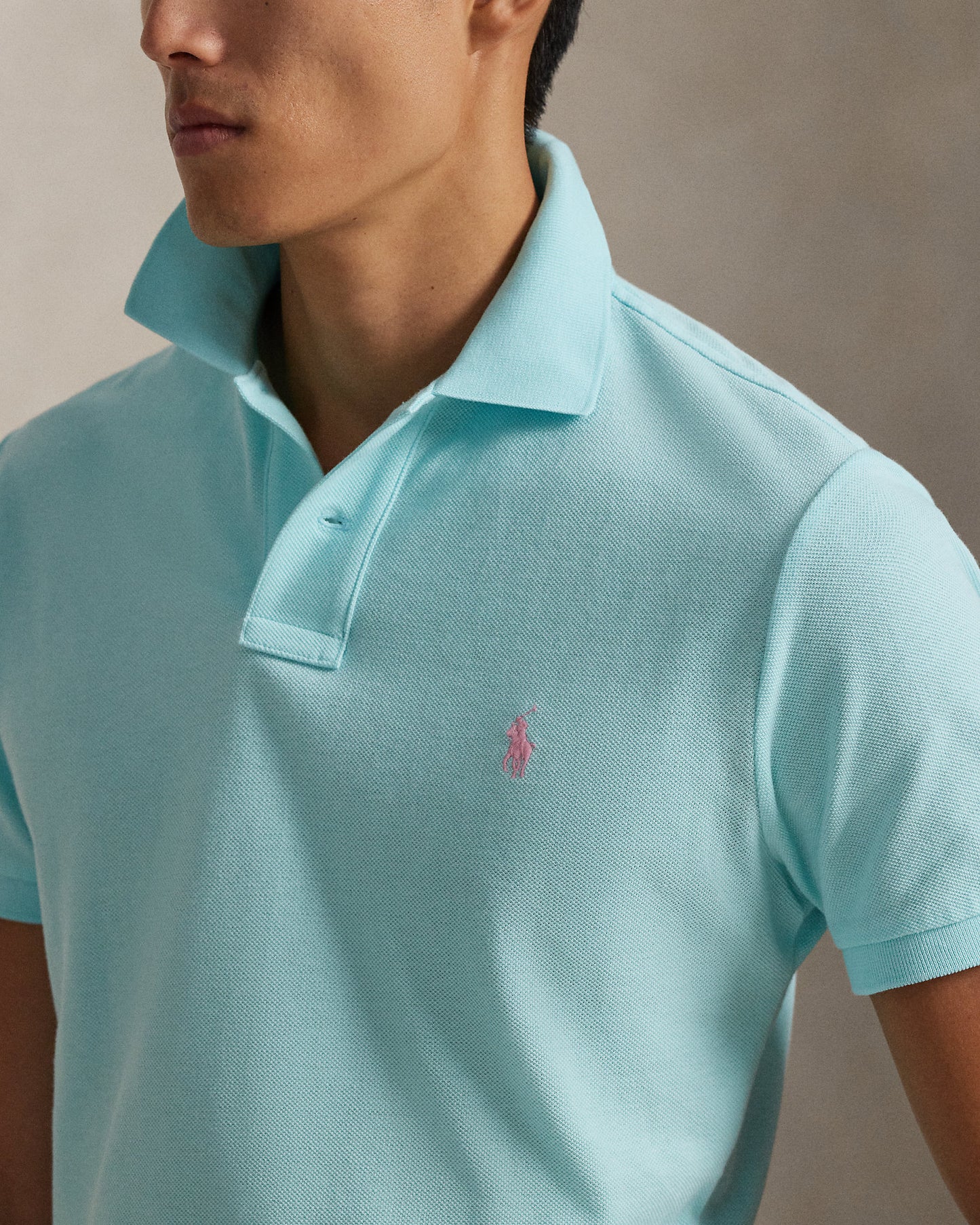 POLO DE PIQUÉ CUSTOM SLIM FIT NEW AQUA