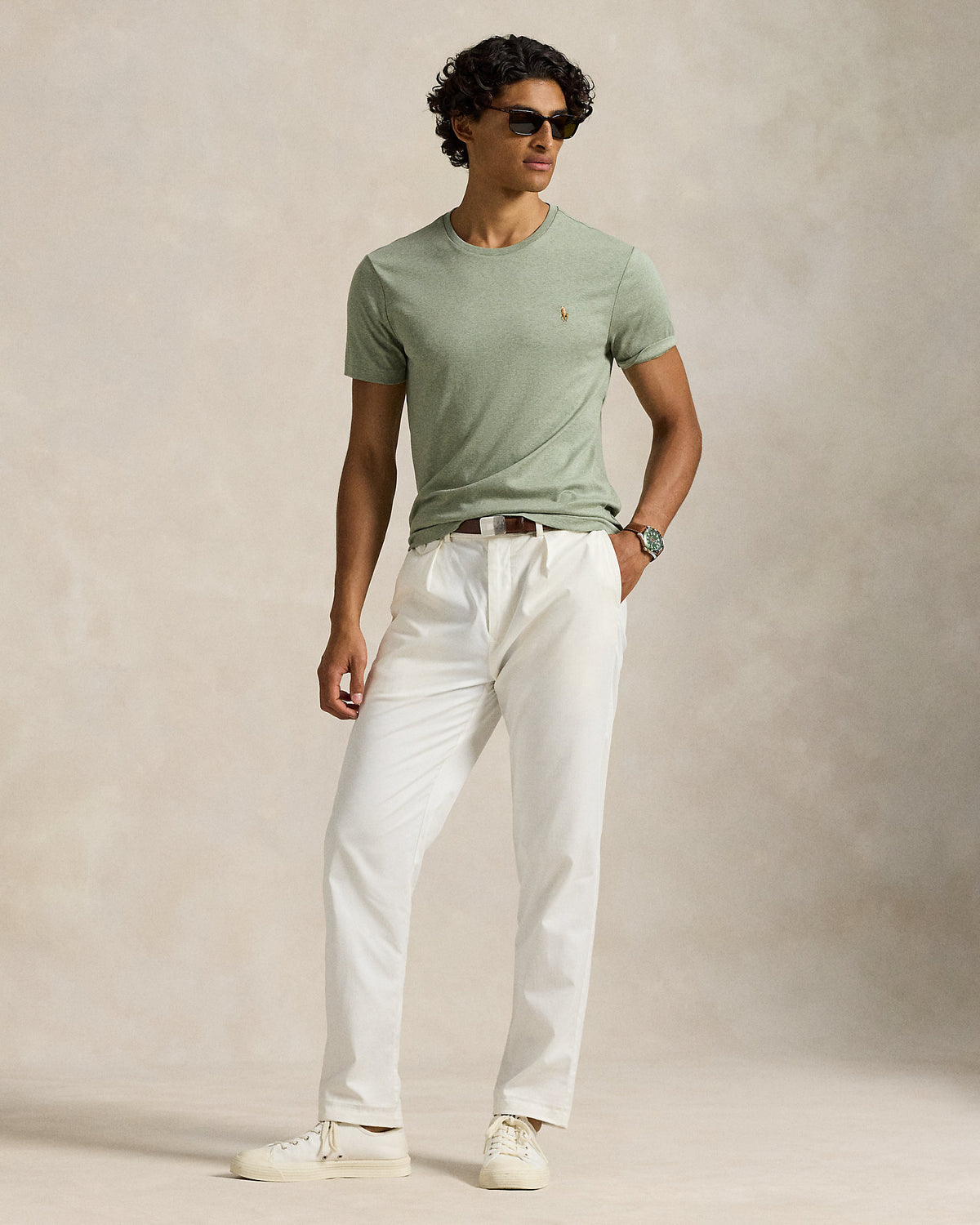 CAMISETA CUSTOM SLIM SOFT COTTON GREENERY HEATHER