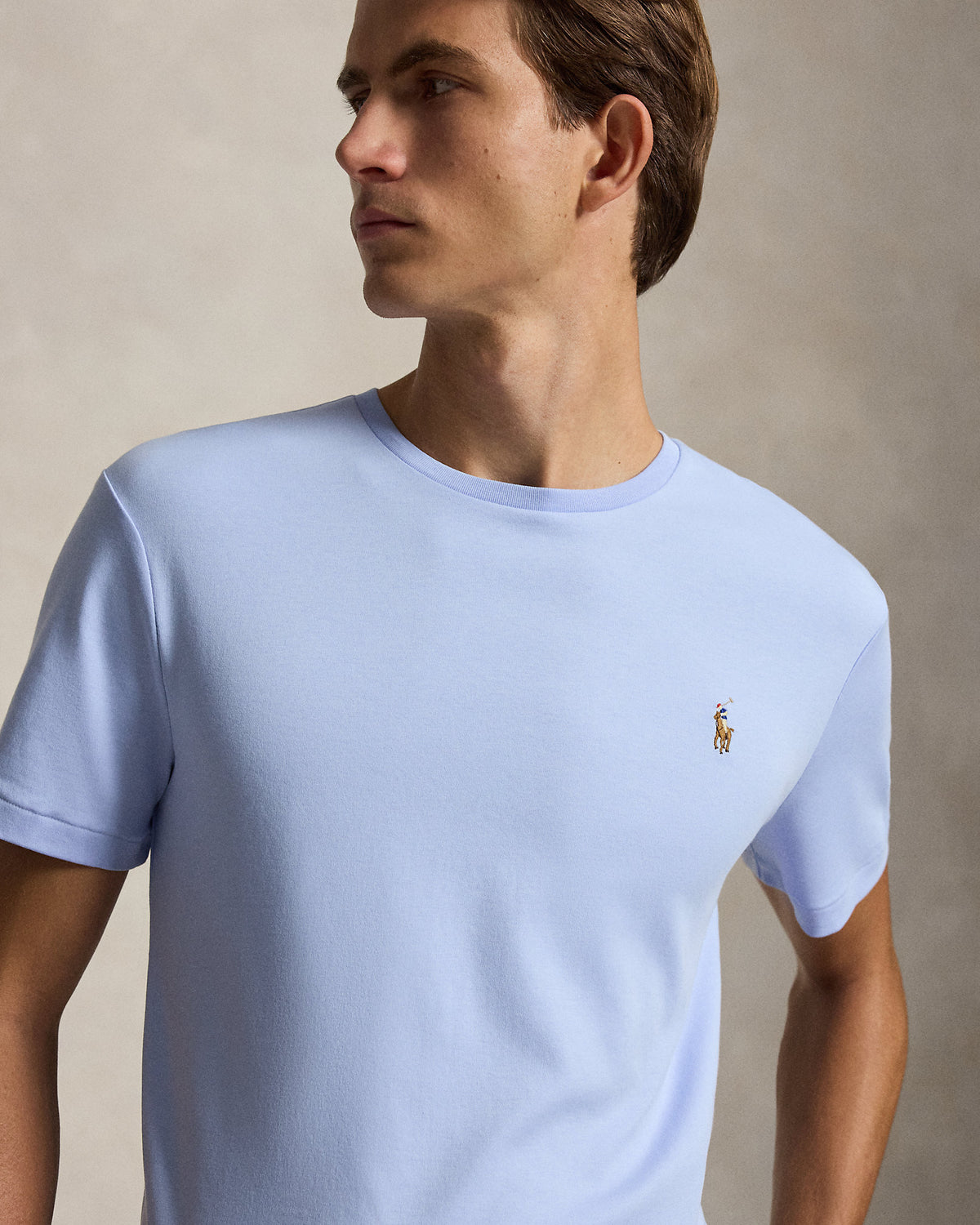 CAMISETA CUSTOM SLIM SOFT COTTON PEBBLE BLUE