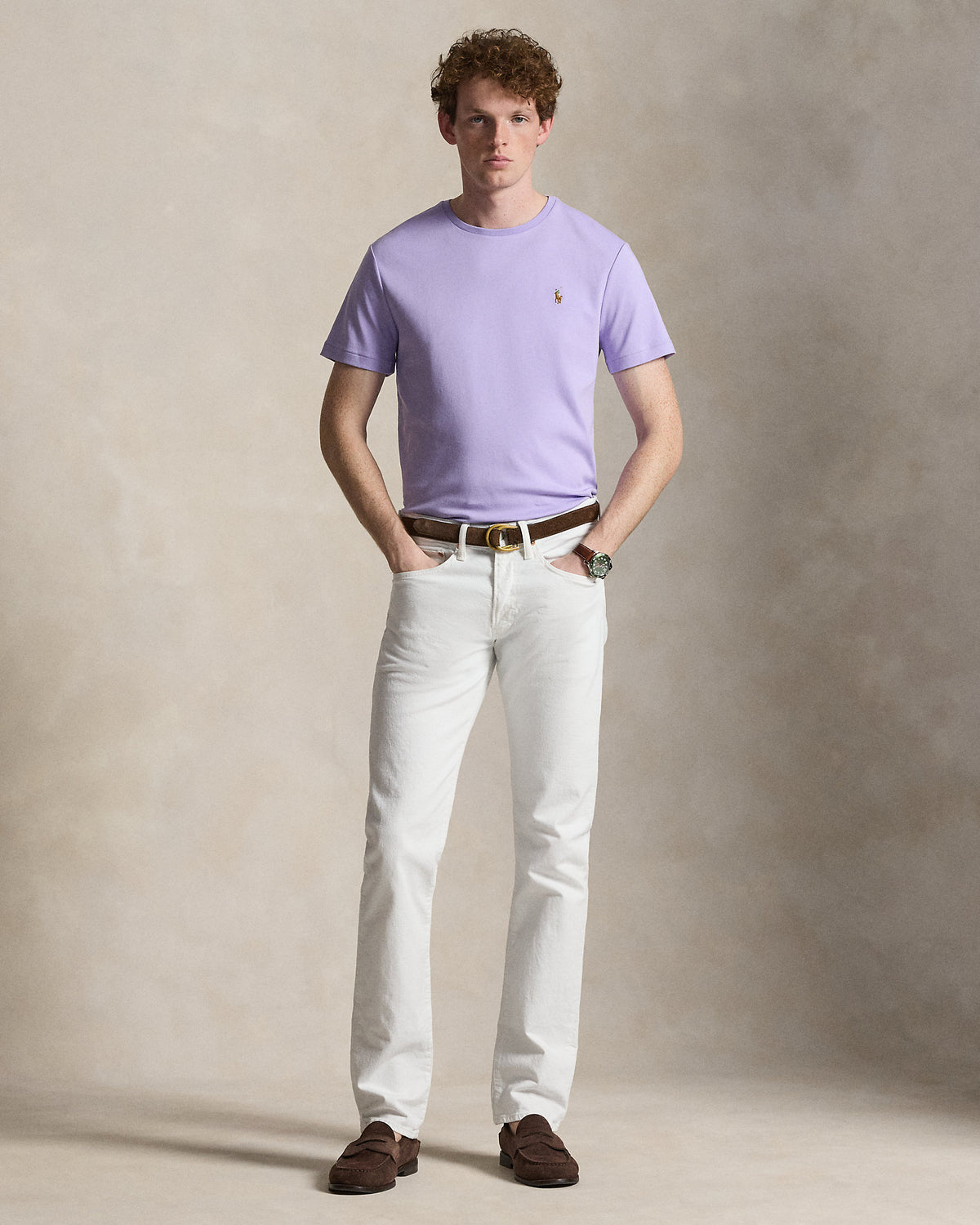CAMISETA CUSTOM SLIM SOFT COTTON POWDER PURPLE